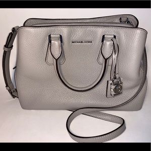 Michael Kors Camille Satchel - Pearl Gray Leather